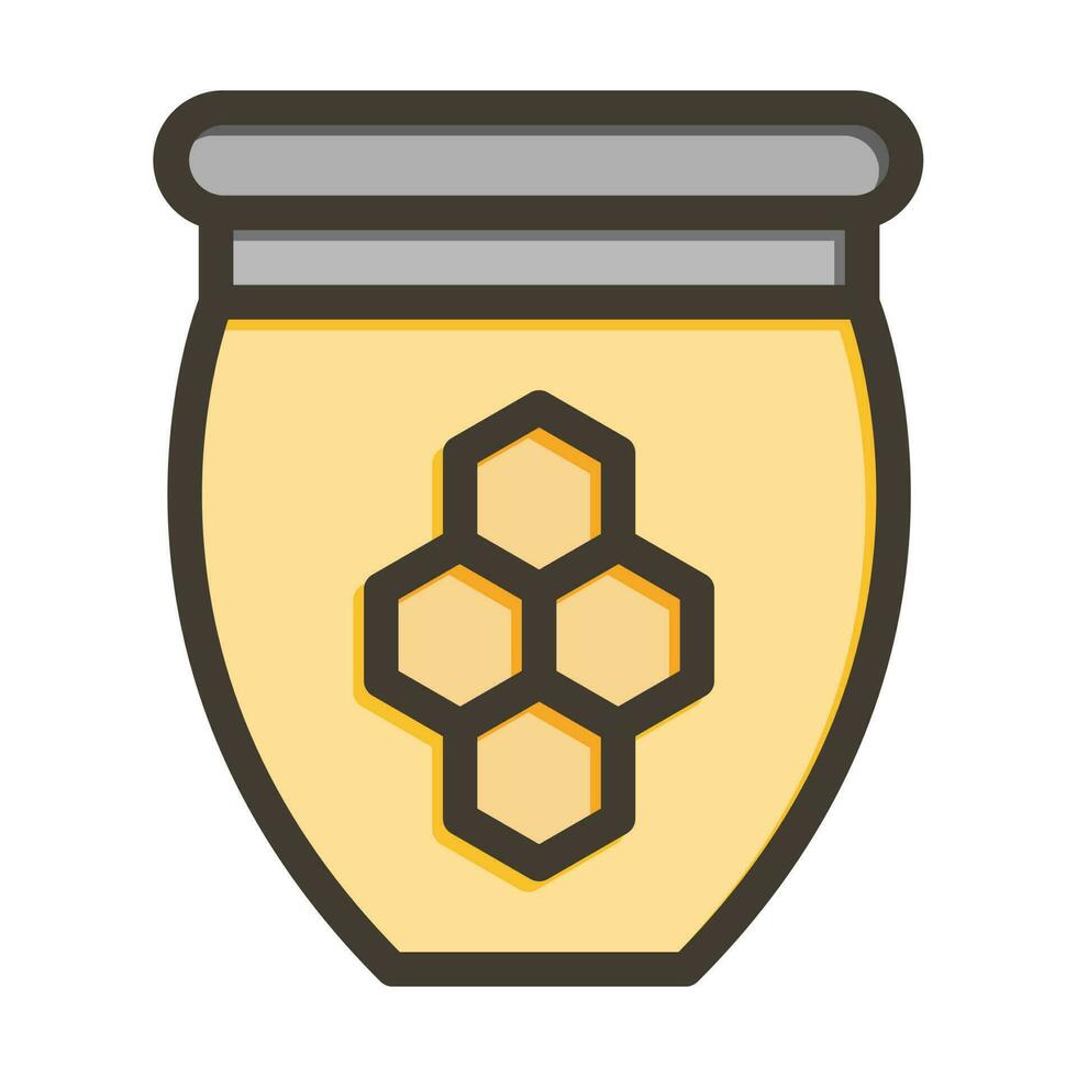 Honey Vector Thick Line Filled Colors Icon Design