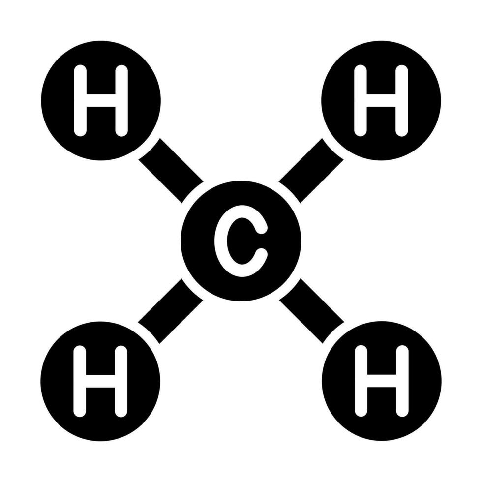 metano glifo icono diseño vector