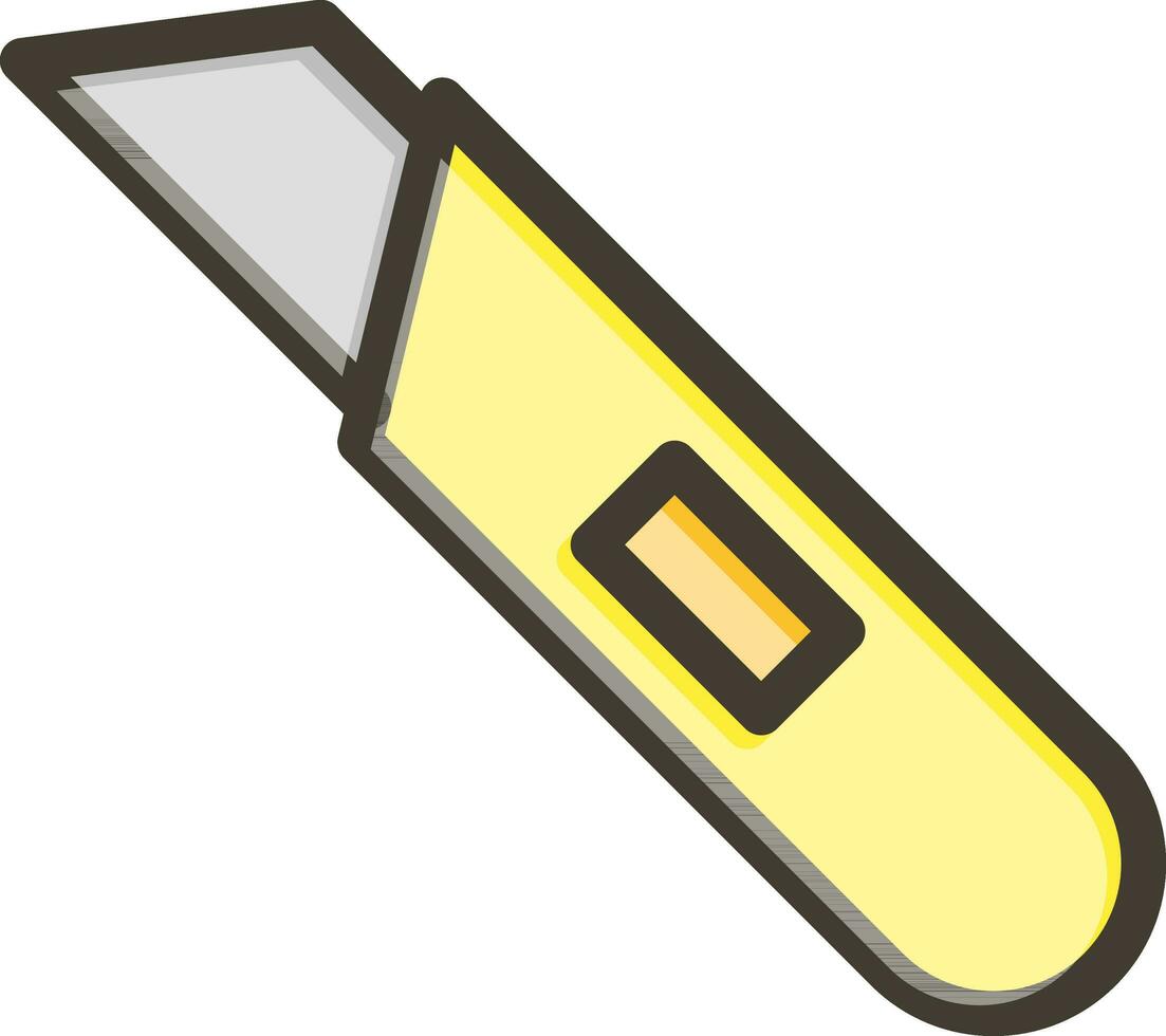 Utility Knife Vector Thick Line Filled Colors Icon Design