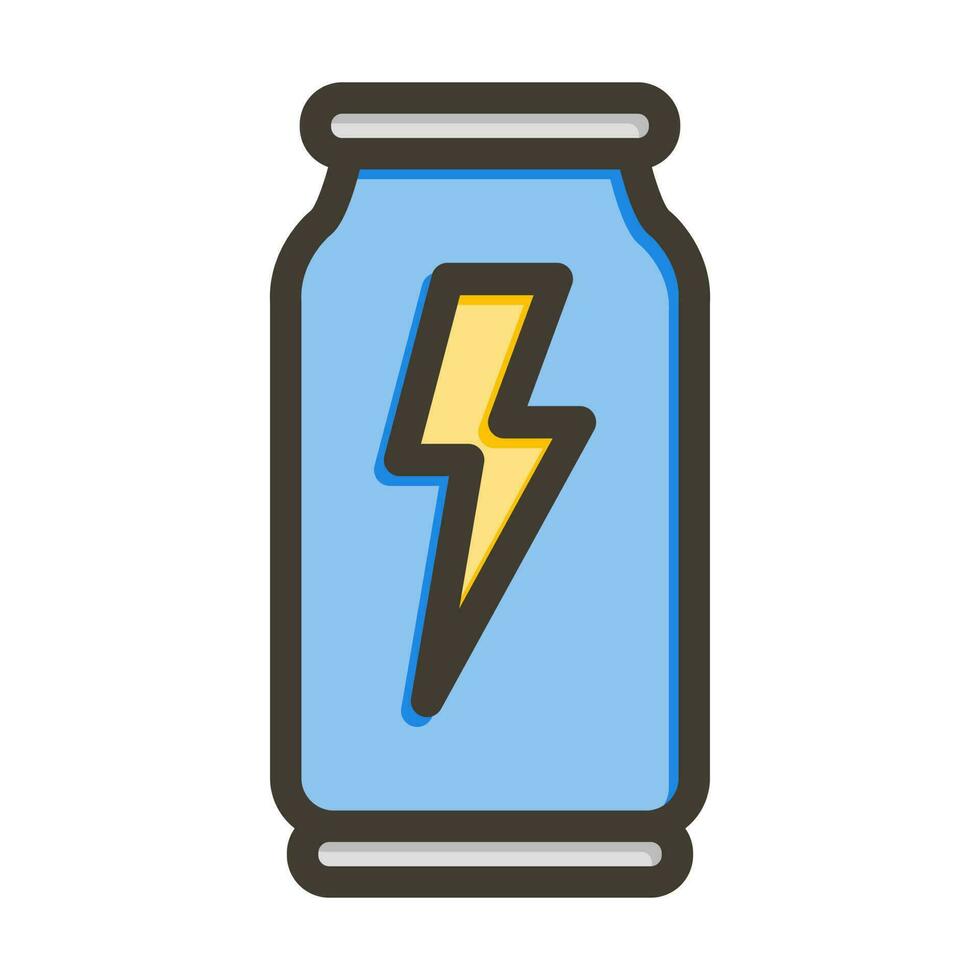 Energy Drink Vector Thick Line Filled Colors Icon Design