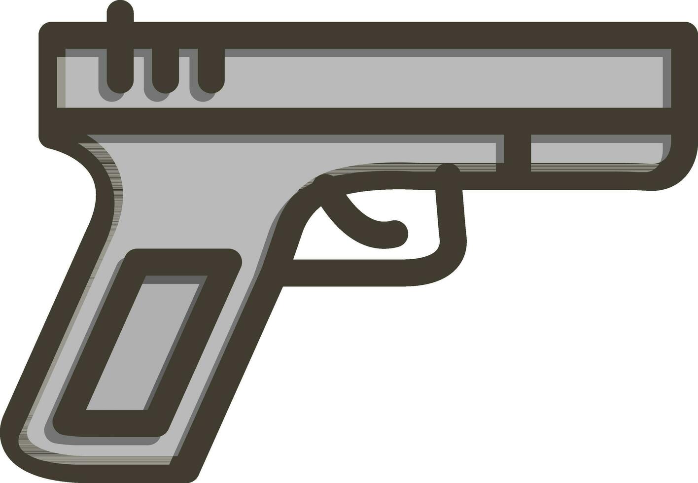 Gun Vector Thick Line Filled Colors Icon Design