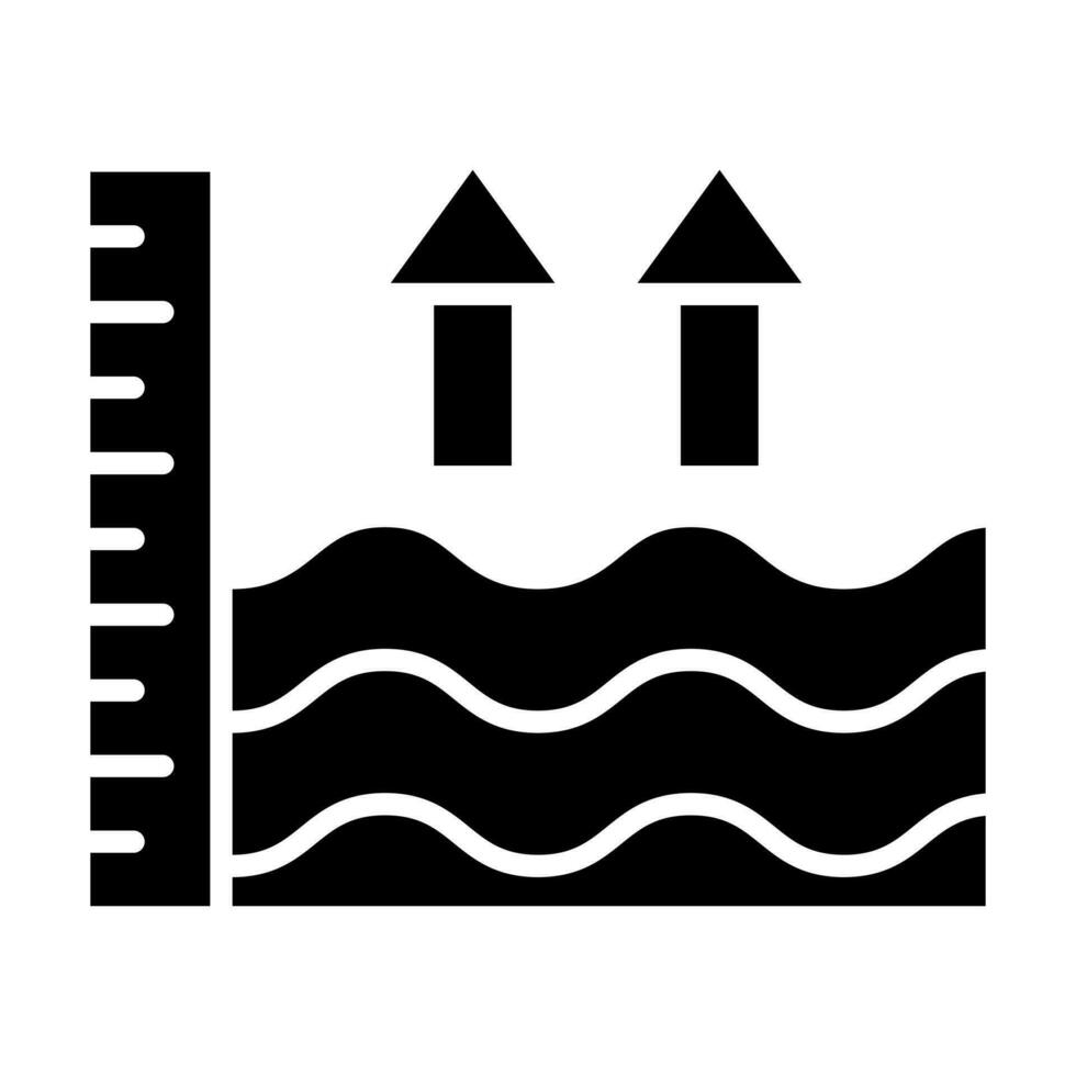 Sea Level Rise Glyph Icon Design vector