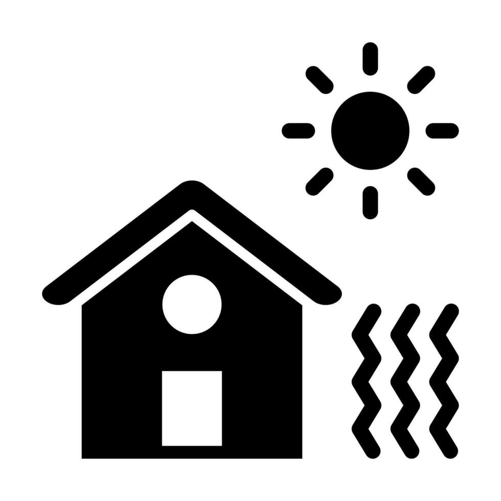 calor ola glifo icono diseño vector