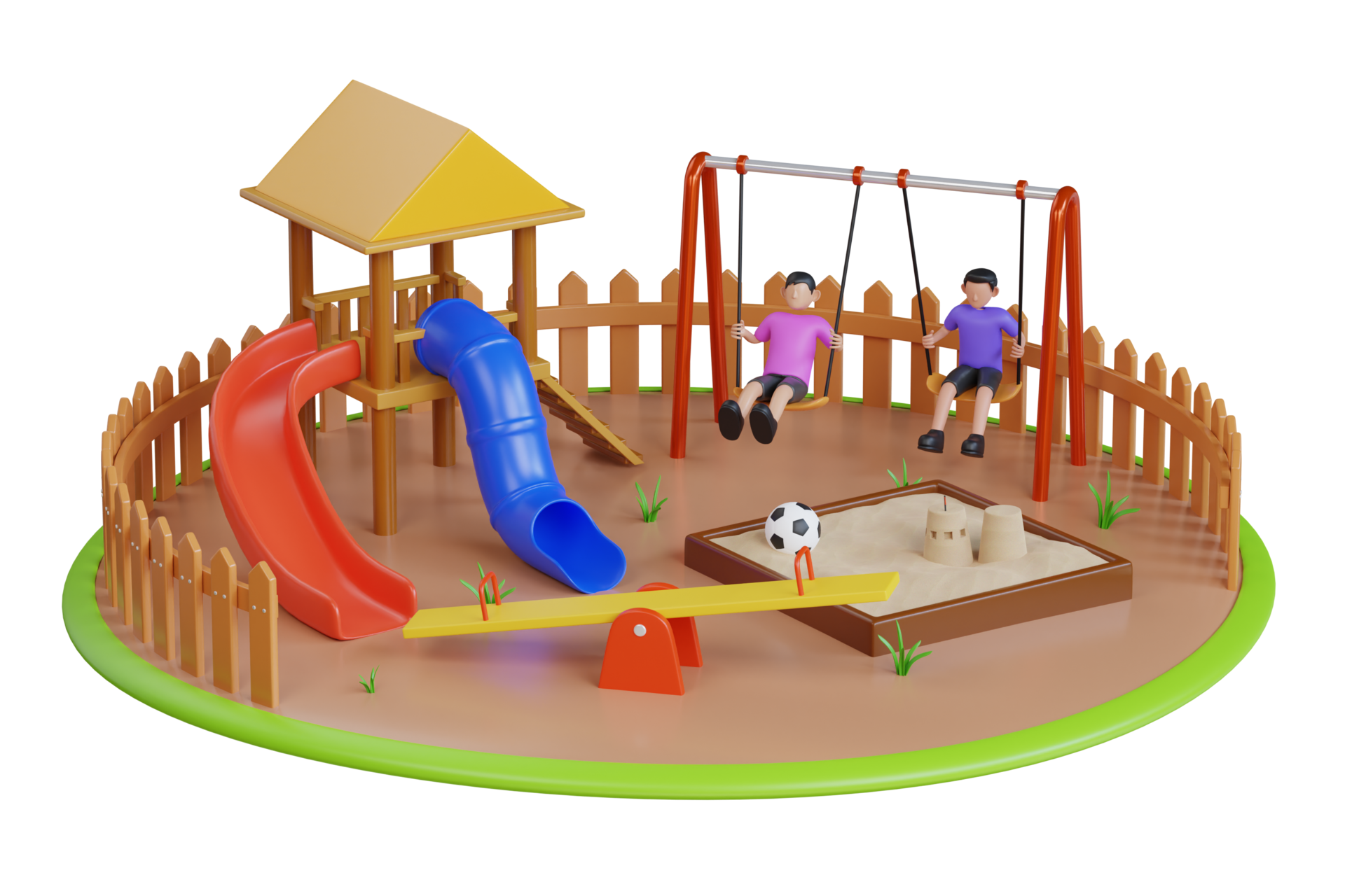 3d Illustration Of Play Area For Children Children Playground Park 3d-illustration-of-play-area-for-children-children-playground-park