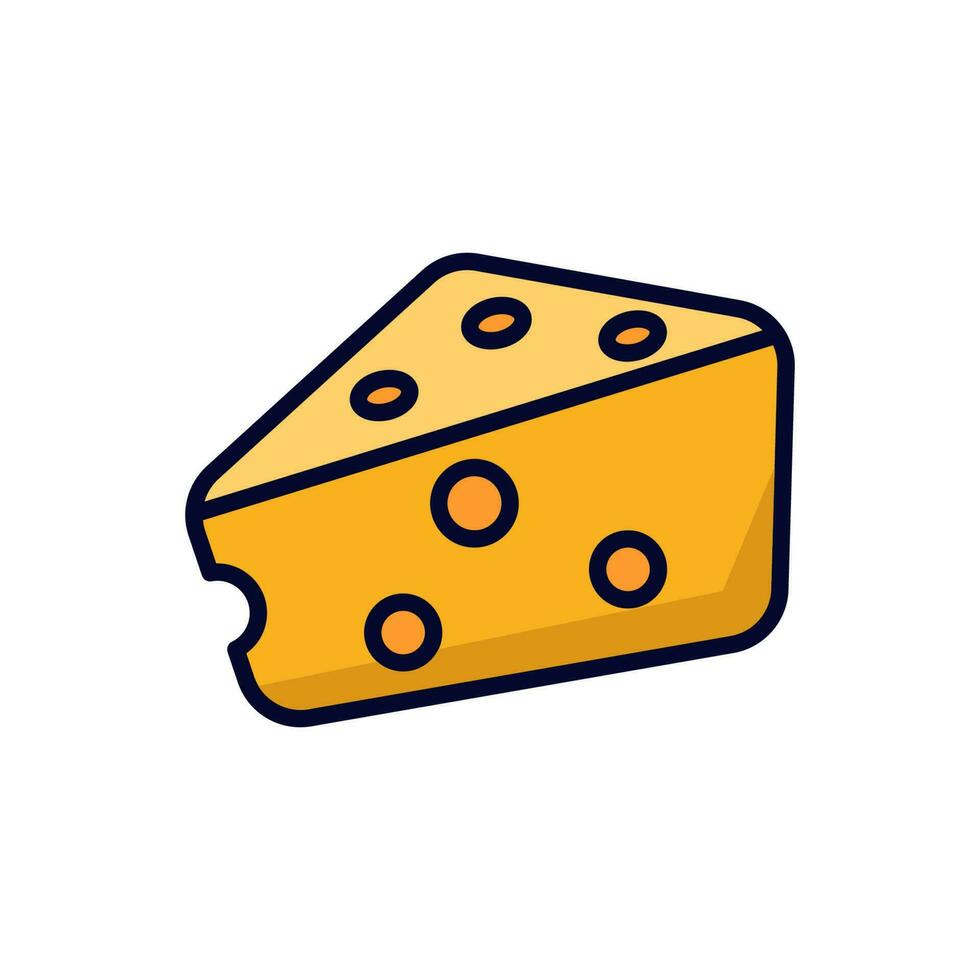 Cheese icon with colorful design isolated on white background. Simple cheese vector illustration