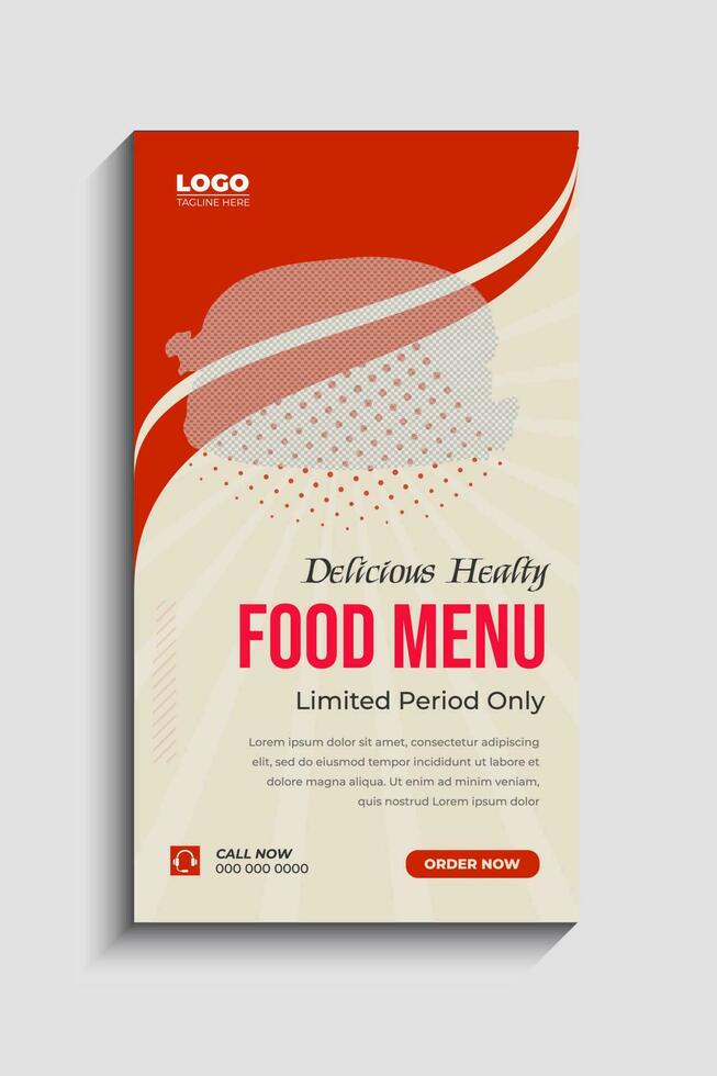 Delicious Food Menu Social Media Story Template vector