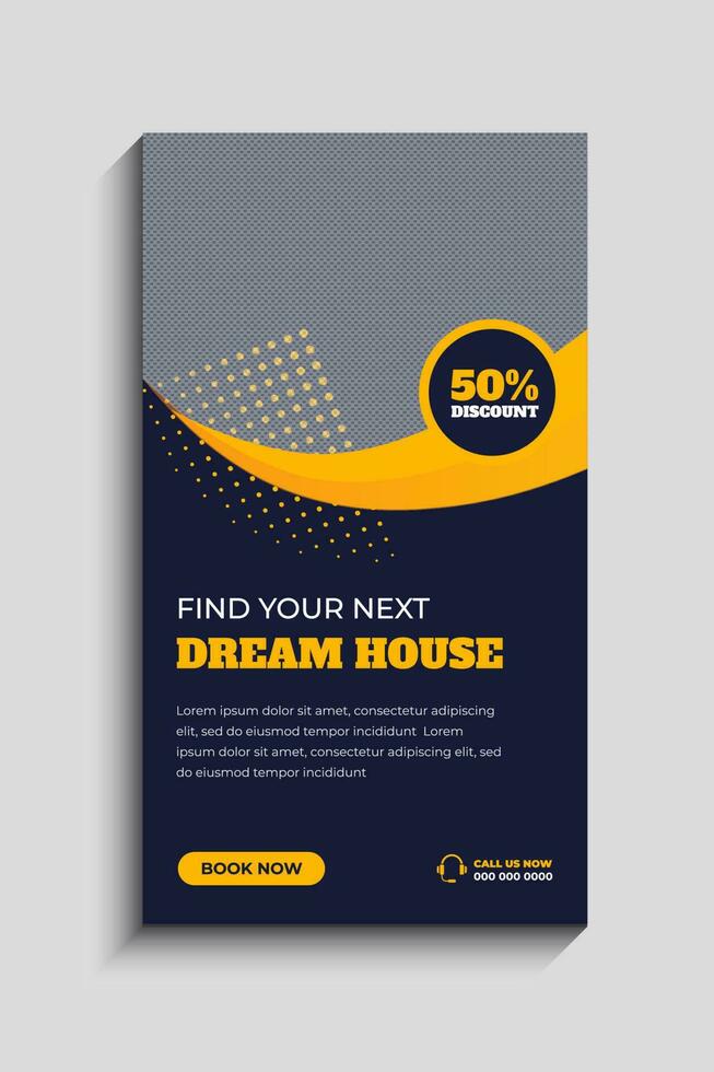 Real Estate Agency Social Media Story Template vector