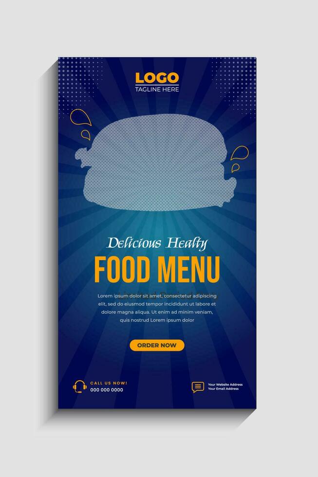Delicious Food Menu Social Media Story Template vector