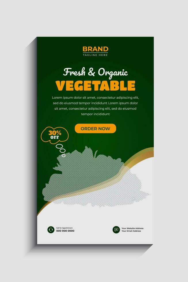 Fresh organic vegetable delivery social media story template vector
