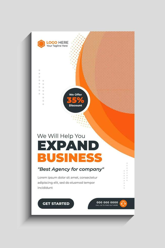 Digital Marketing Agency Facebook and Instagram story template vector