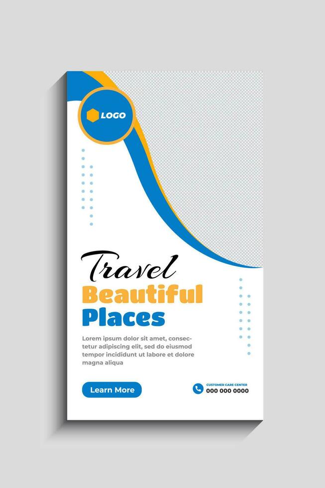 Travel and Tourism Social Media Story Template vector