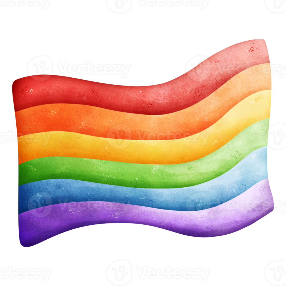 Rainbow flag watercolor element png