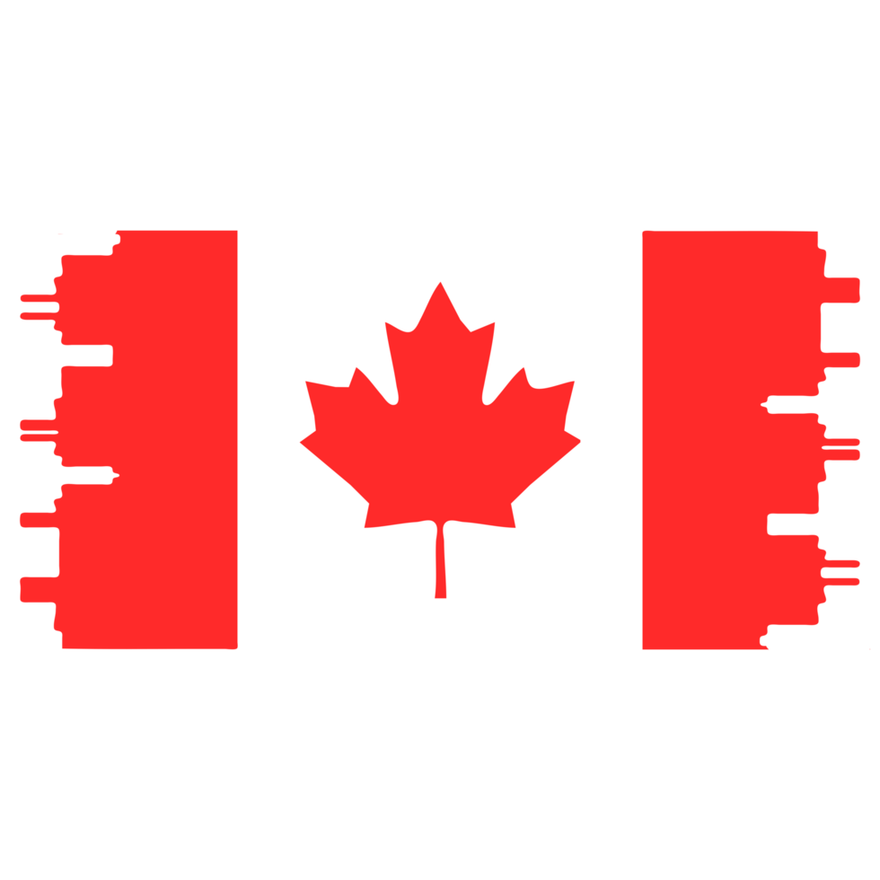 Red and White Flag with Maple Leaf Canadian Flag Design for Canada Day png