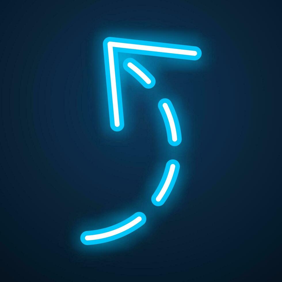 arrow sign neon effect vector