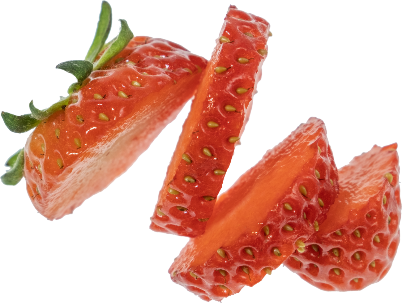 strawberry cut out on transparent background. png