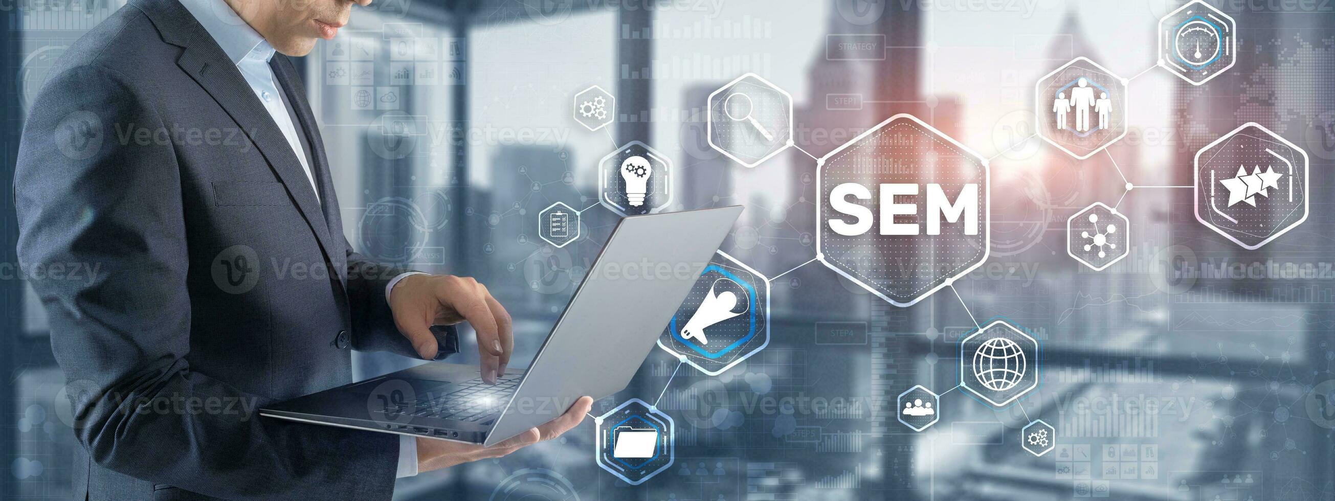 SEM Search Engine Marketing. Digital marketing, Online advertising. photo