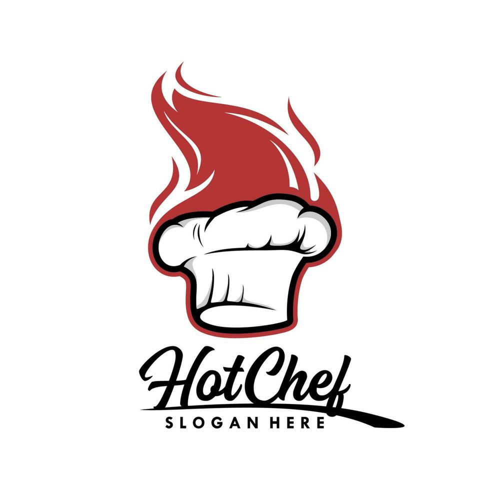 Hot chef restaurant design logo collection vector