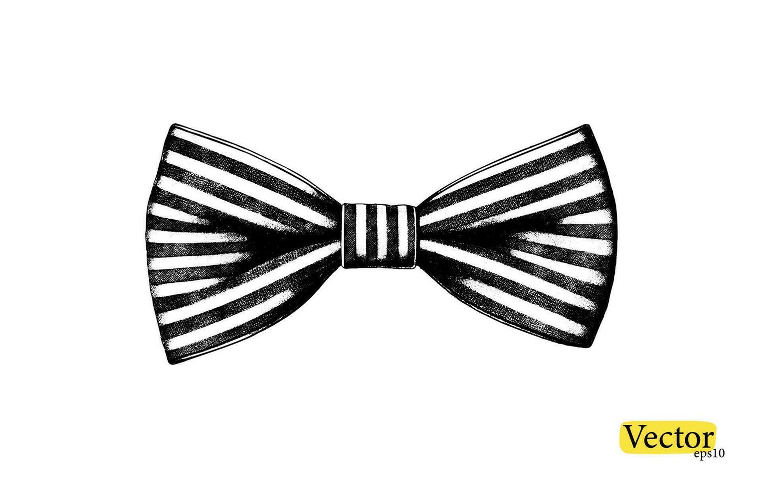 A stripped bow ribbon gift in a vintage engraved  style. Vector design for you banner