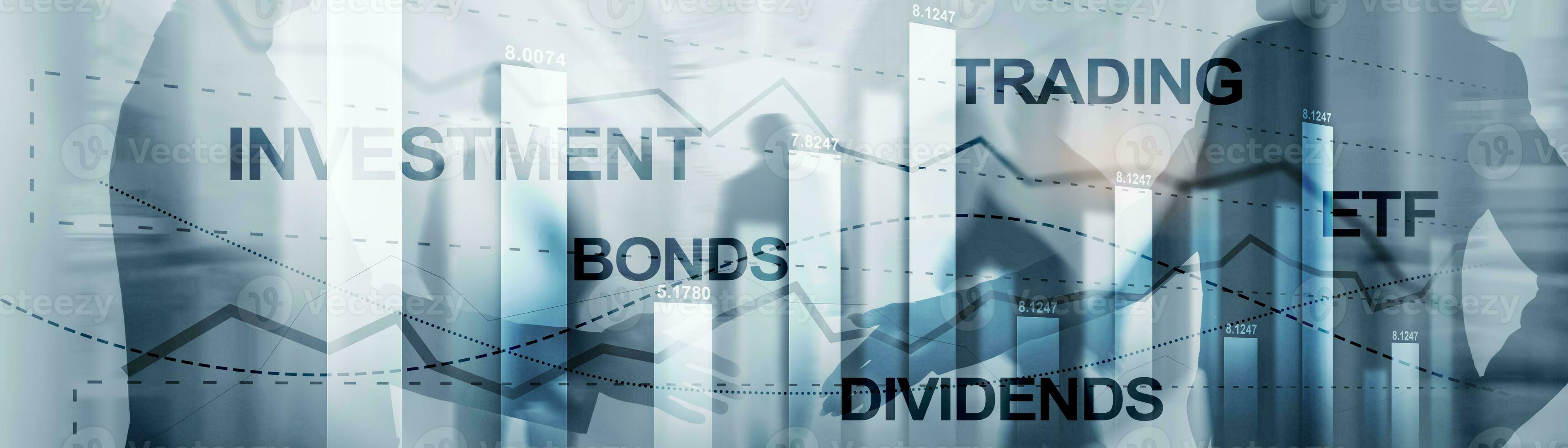 Investment Trading Bonds Dividends ETF Concept. Background for presentation. photo