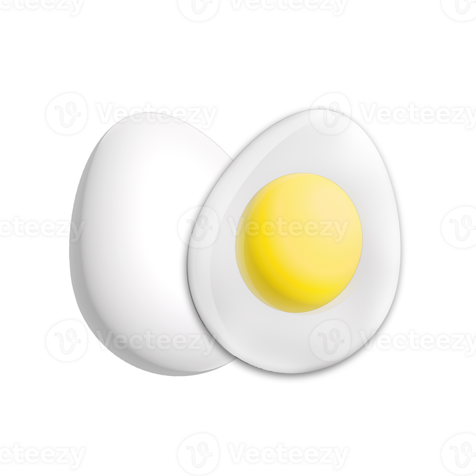 Hard boiled Eggs for breakfast 3D isolated illustration on a transparent  background . 3D Rendering 31697241 PNG