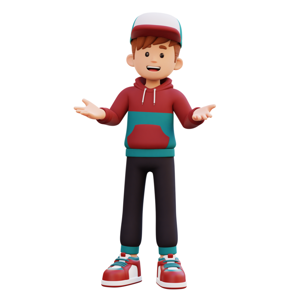 3d male character talking png