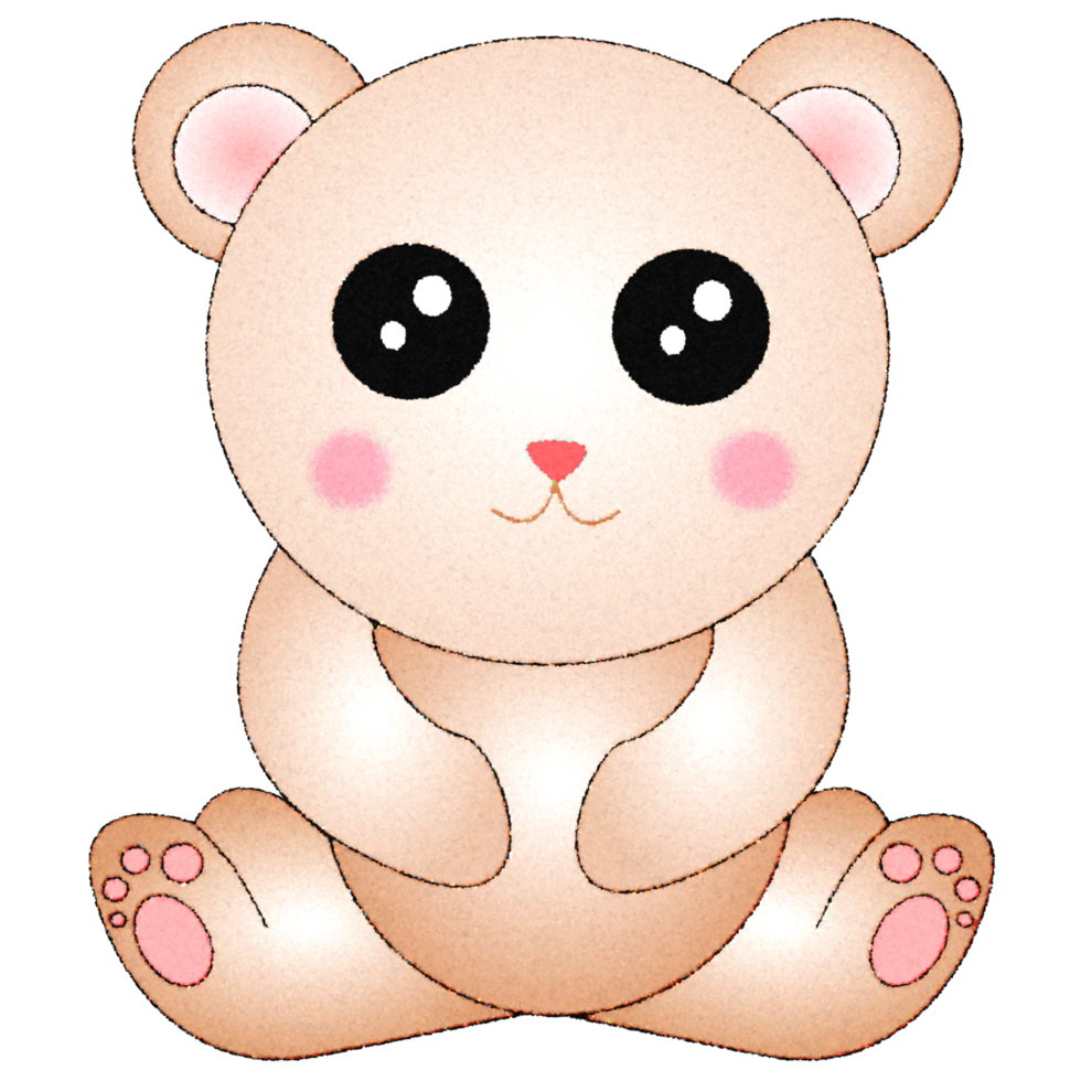 cute watercolor teddy bear png