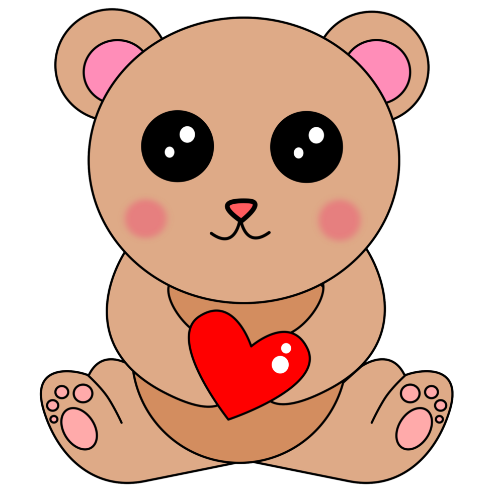 teddy bear with heart 24659040 PNG