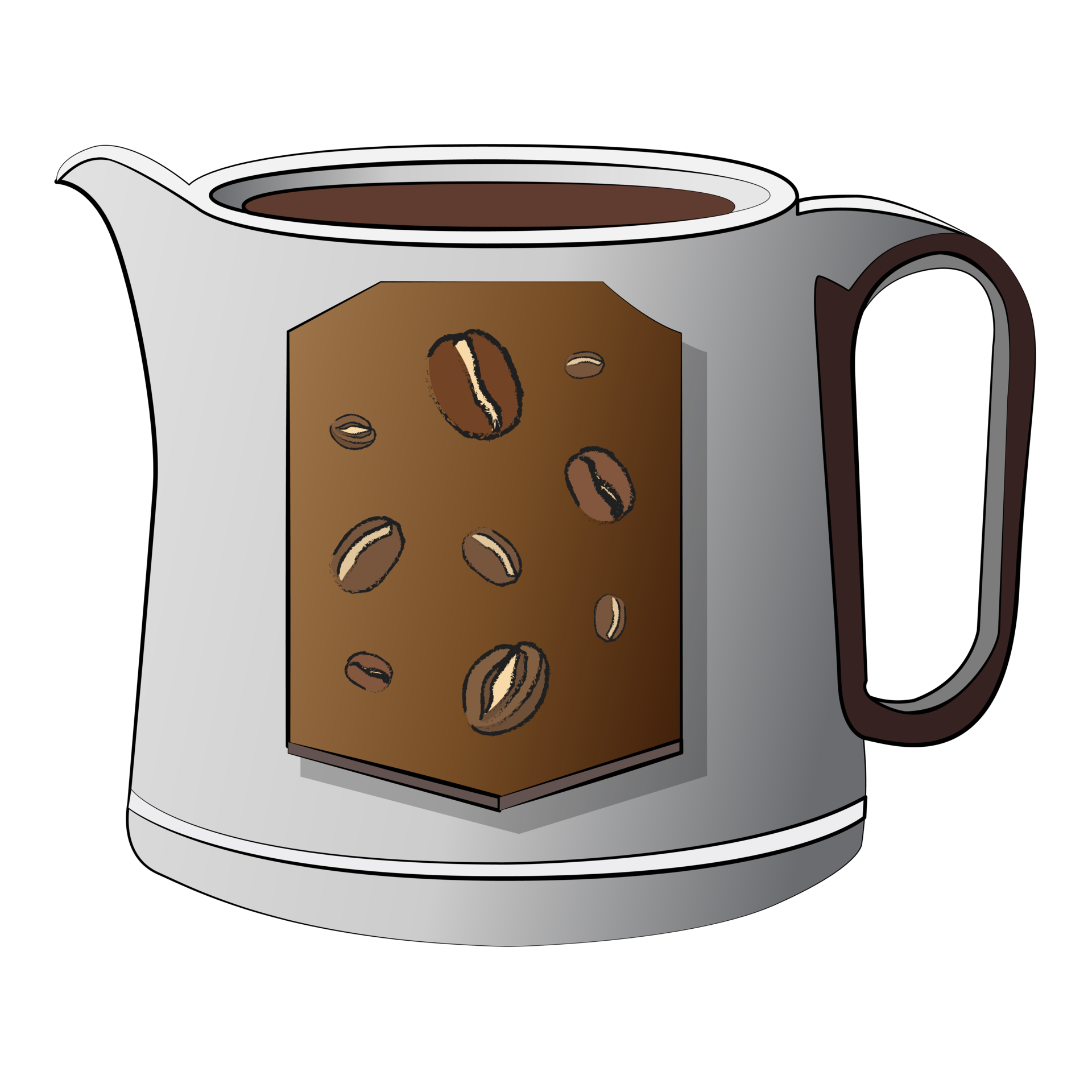 Coffee jug isolated cartoon design on transparent background, beverage