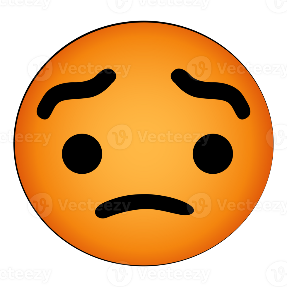 Emoji be concerned isolated cartoon design on transparent background Emoji be concerned isolated cartoon design on transparent background