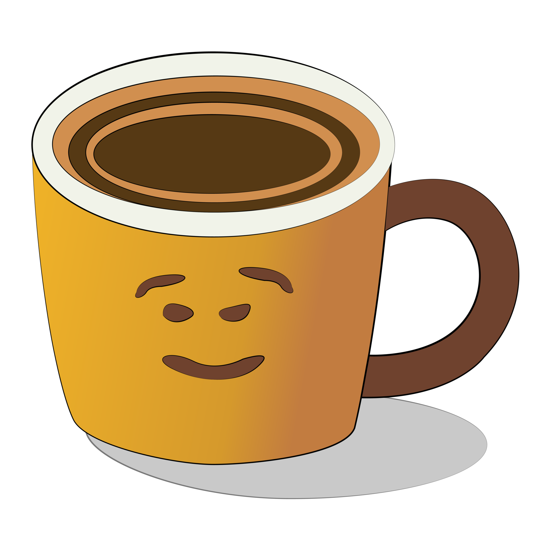 Flat design cute coffee cup isolated cartoon design on transparent
