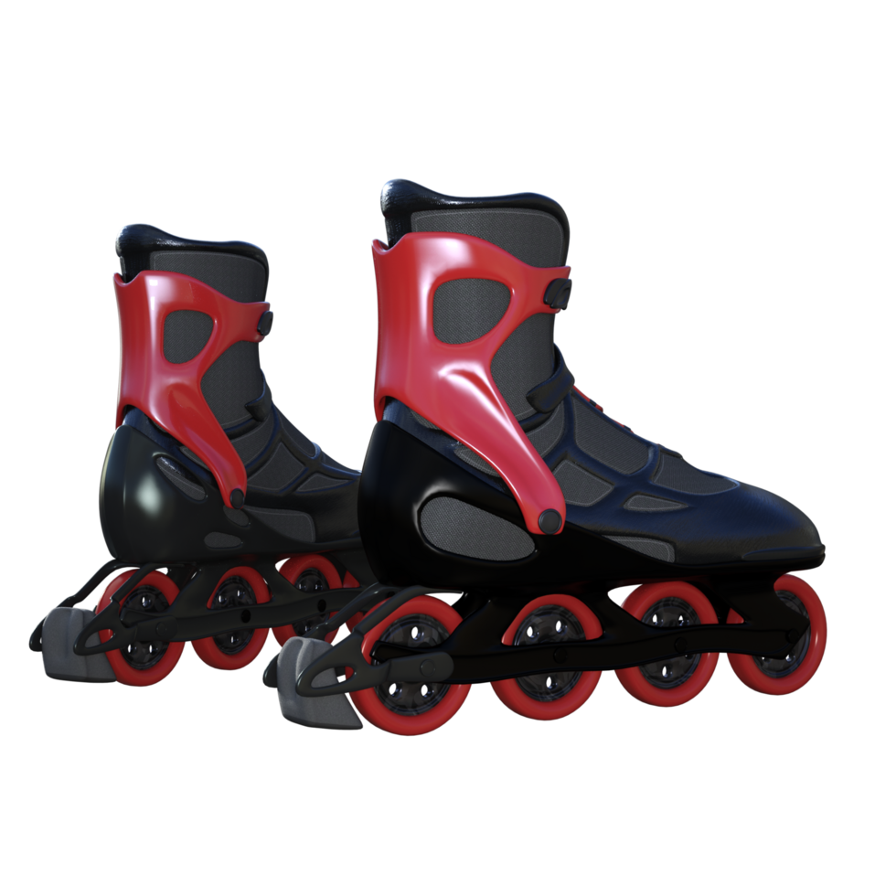 Roller skates isolated 3d rendering png