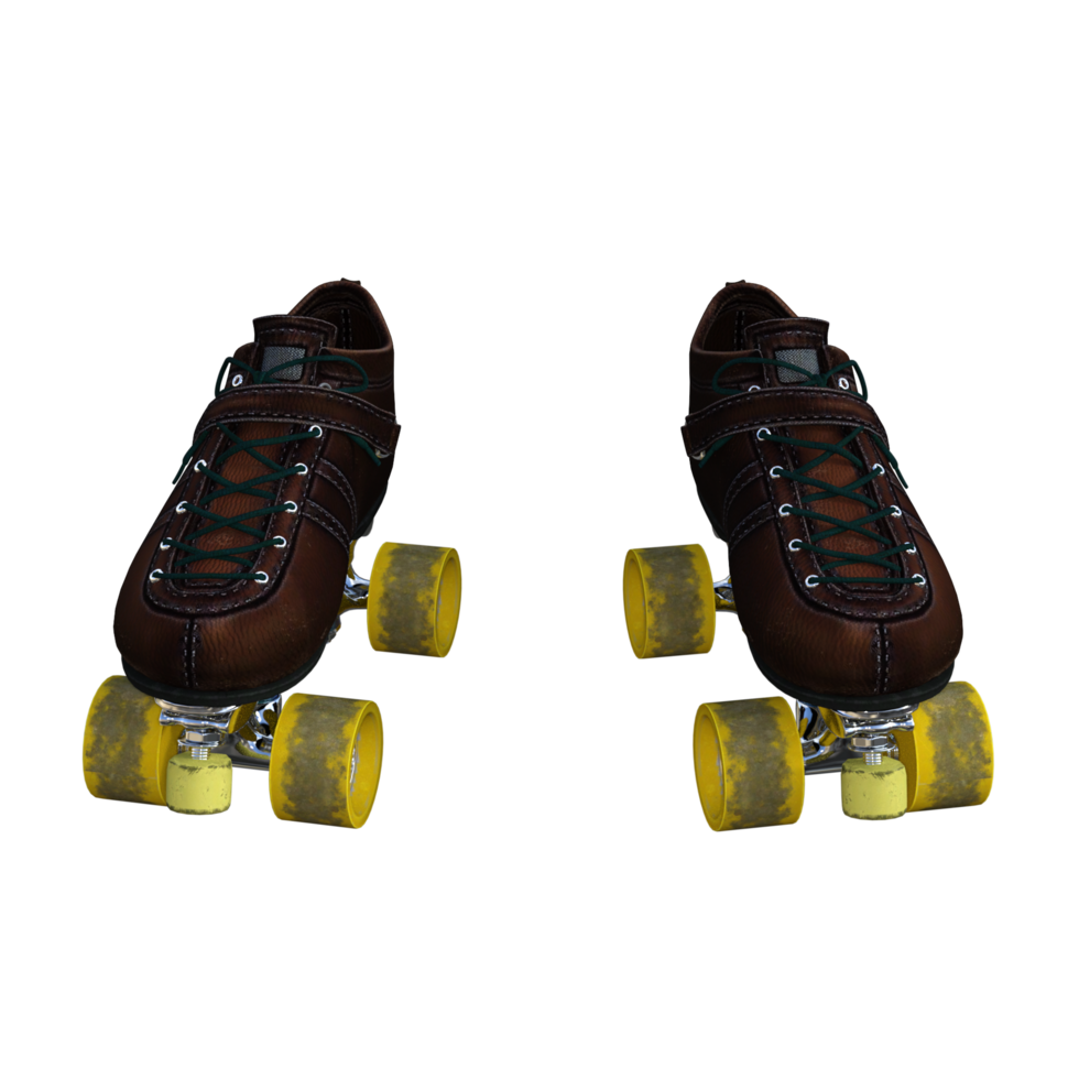 Roller skates isolated 3d rendering png