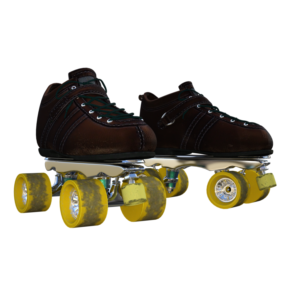 Roller skates isolated 3d rendering png