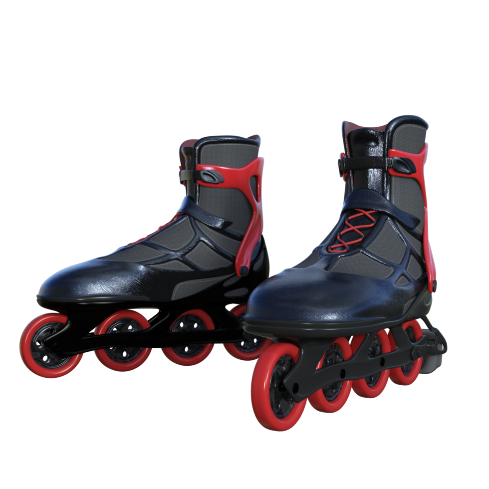 Roller skates isolated 3d rendering png