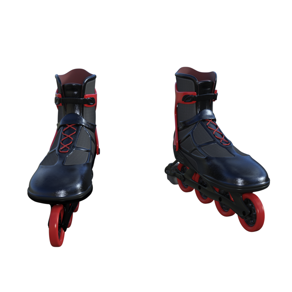 Roller skates isolated 3d rendering png