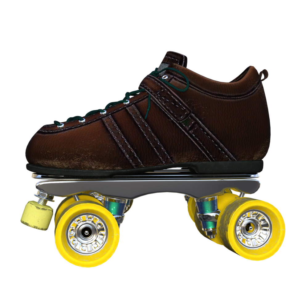 Roller skates isolated 3d rendering png