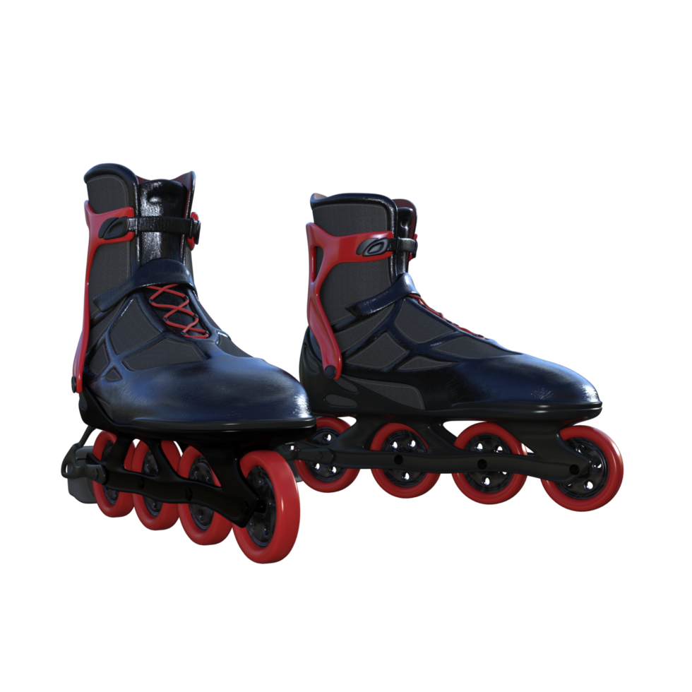 Roller skates isolated 3d rendering png