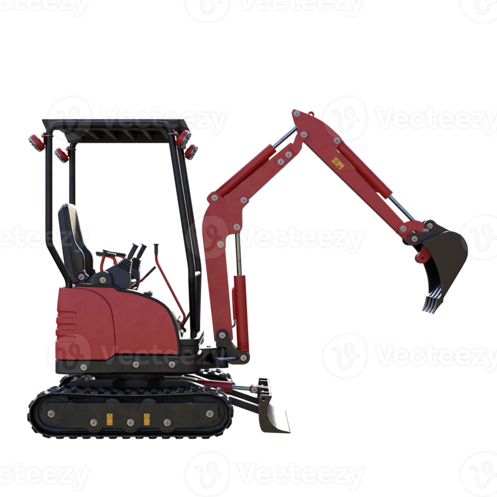 excavator isolated 3d png