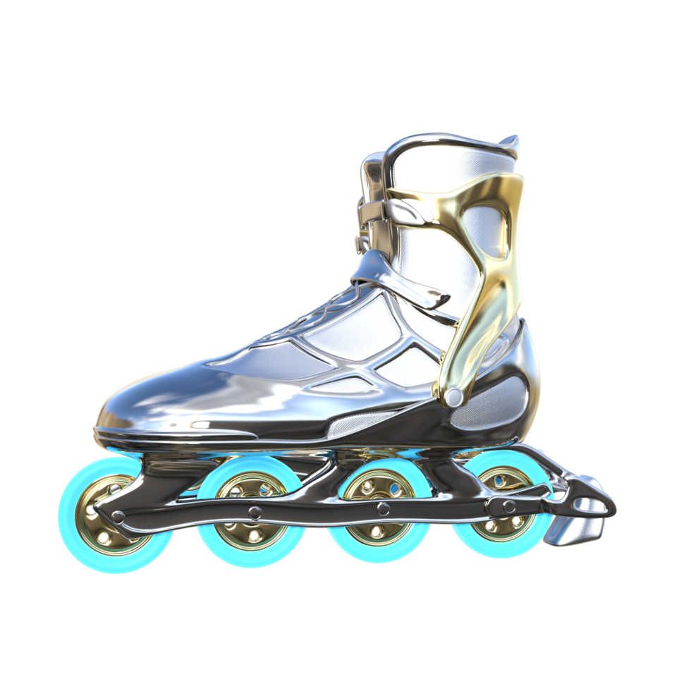 Roller skates isolated 3d rendering png
