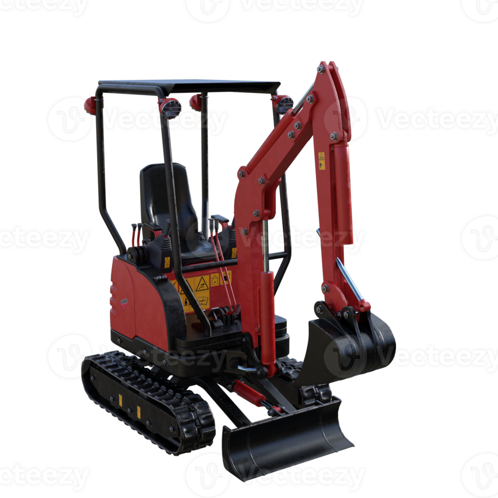 excavator isolated 3d png