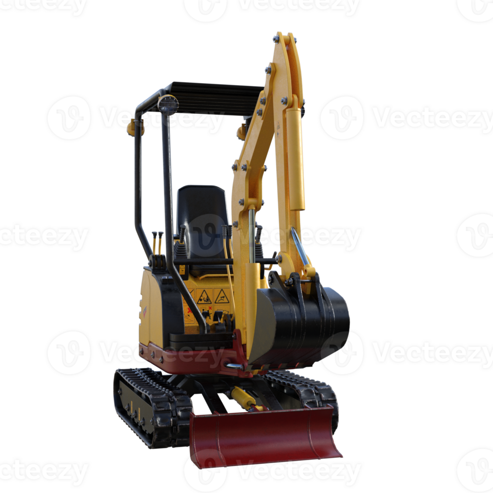 excavator isolated 3d png