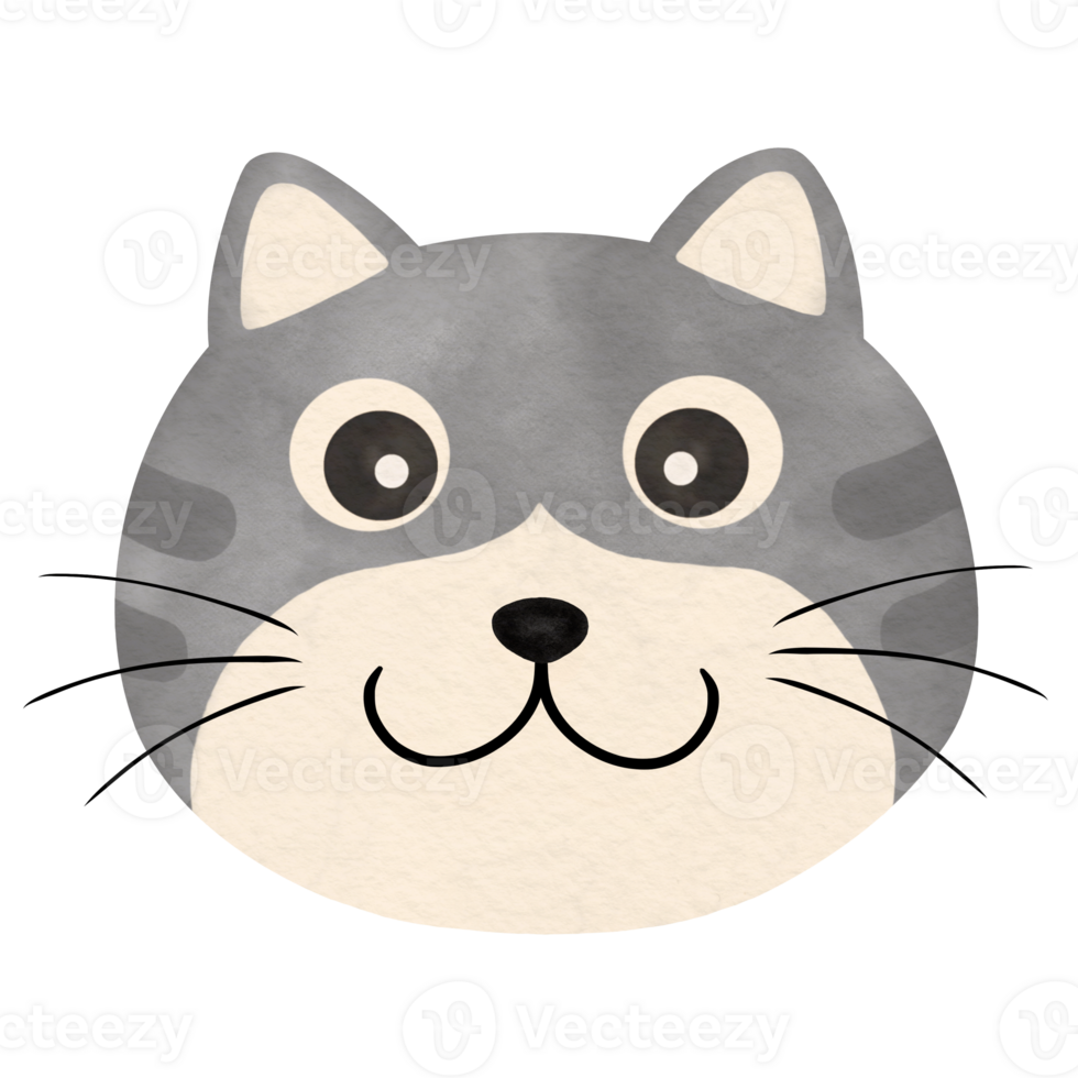 Grey Tabby Cat Face png