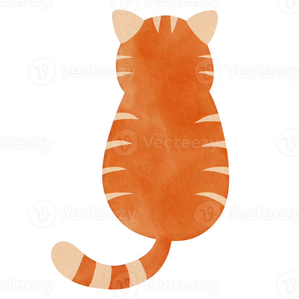 Orange Tabby Cat Back View png