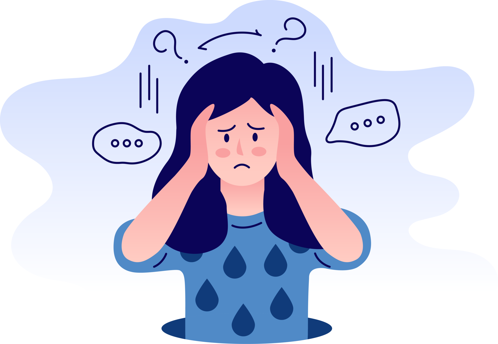 Anxiety disorder illustration 24659353 PNG