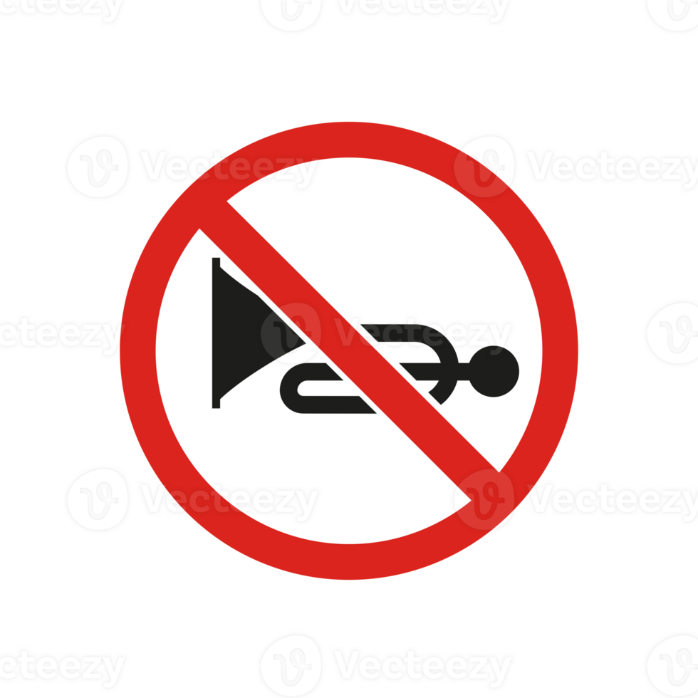 Don't honk, no sound signal. Traffic sign. png