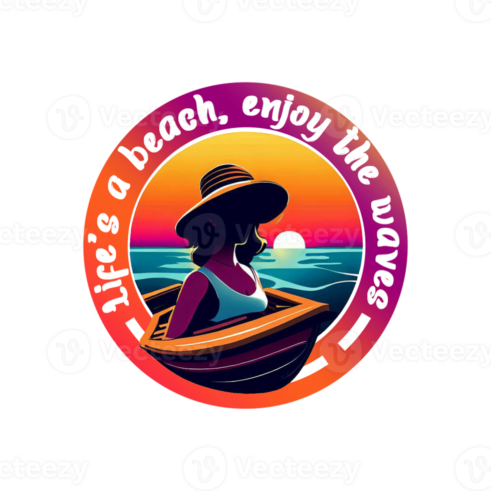 Lifes a beach enjoy the waves T-shirt design png