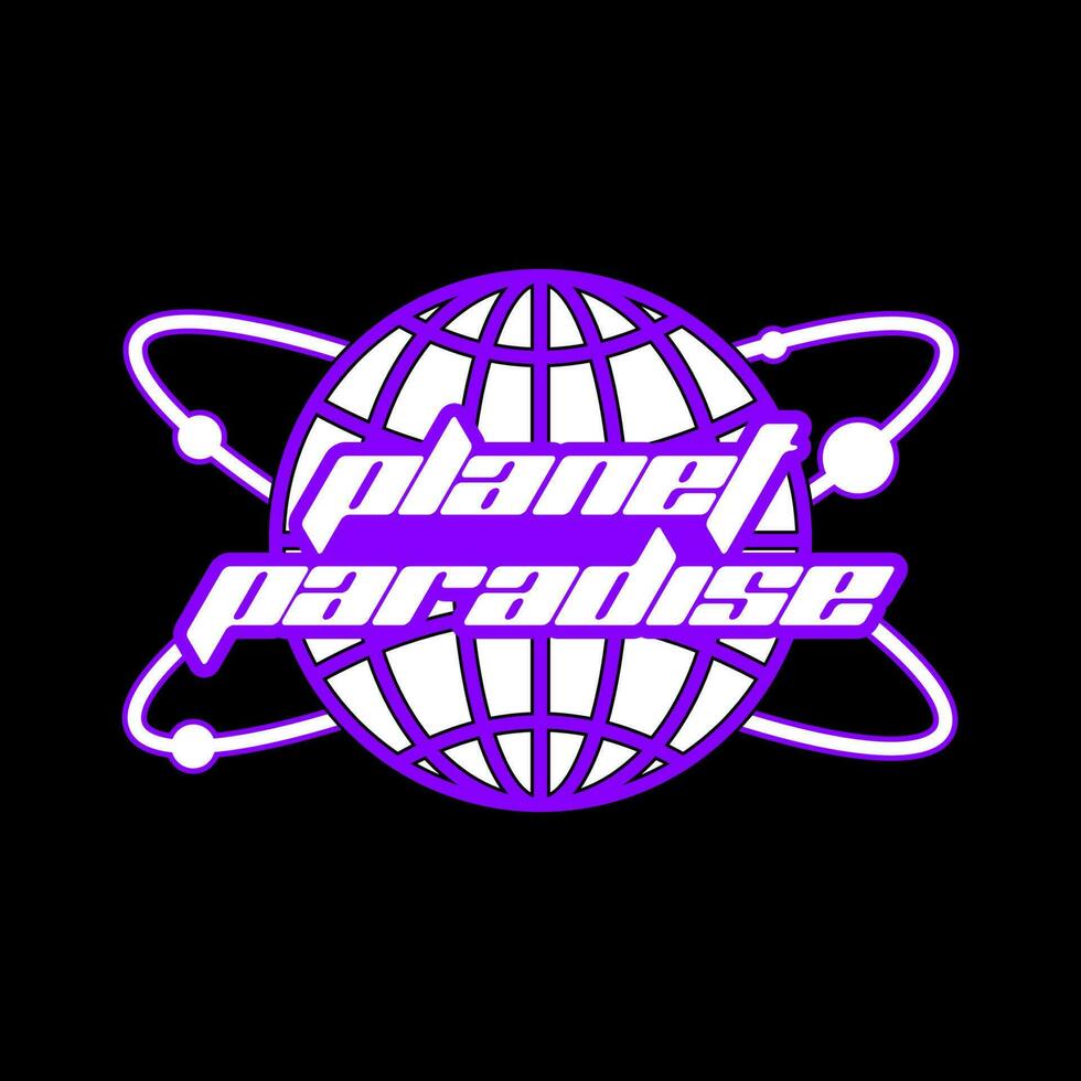 Futuristic lettering logo in Y2K style. Digital graphic, inscriptions for posters, logo, typography, streetwear, t-shirt, apparel, sticker vector