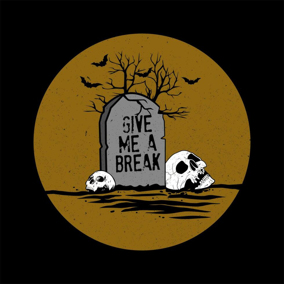 the skeleton that came out of the tombstone , For t shirts vector