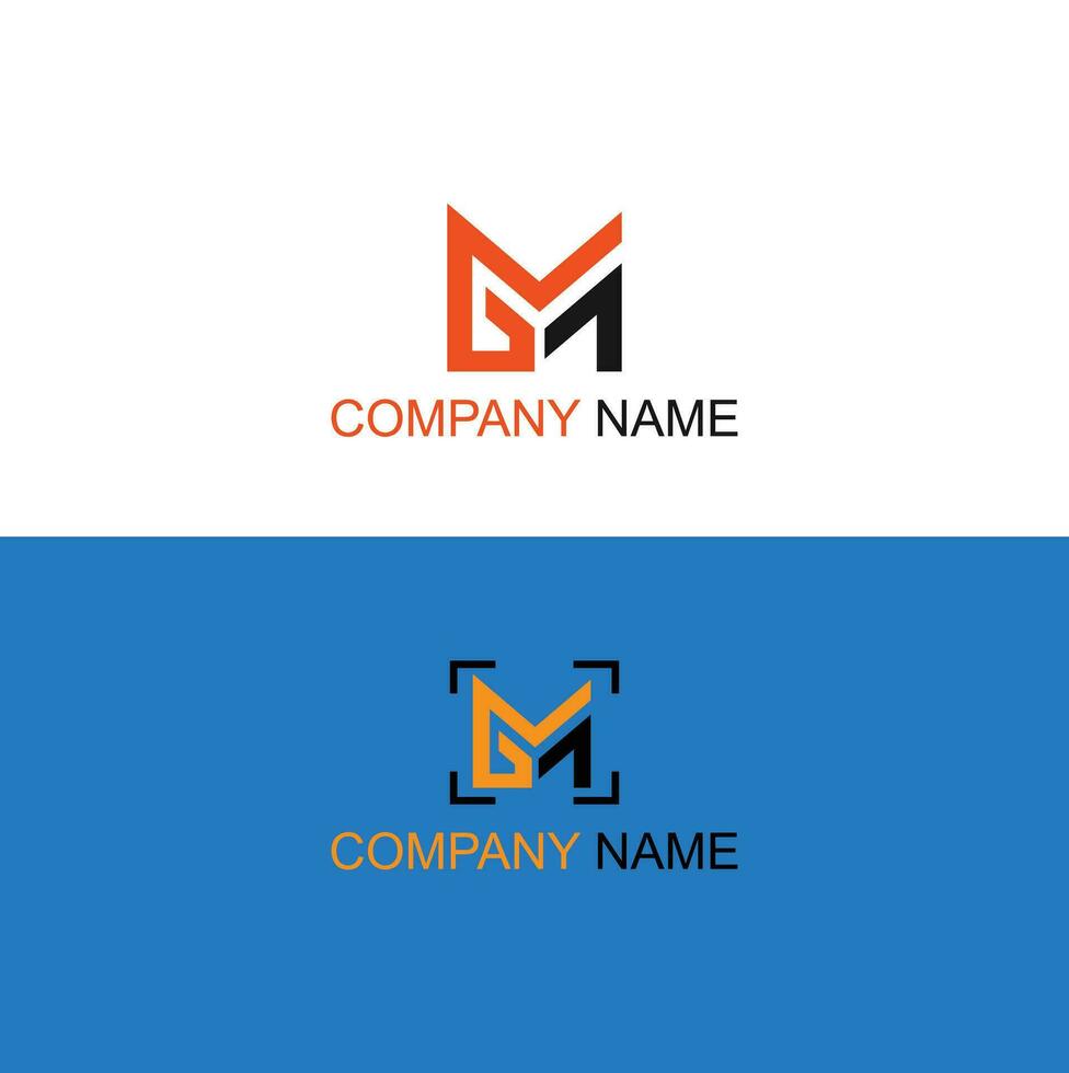 GM logo and icon designs and GM initial logo design vector