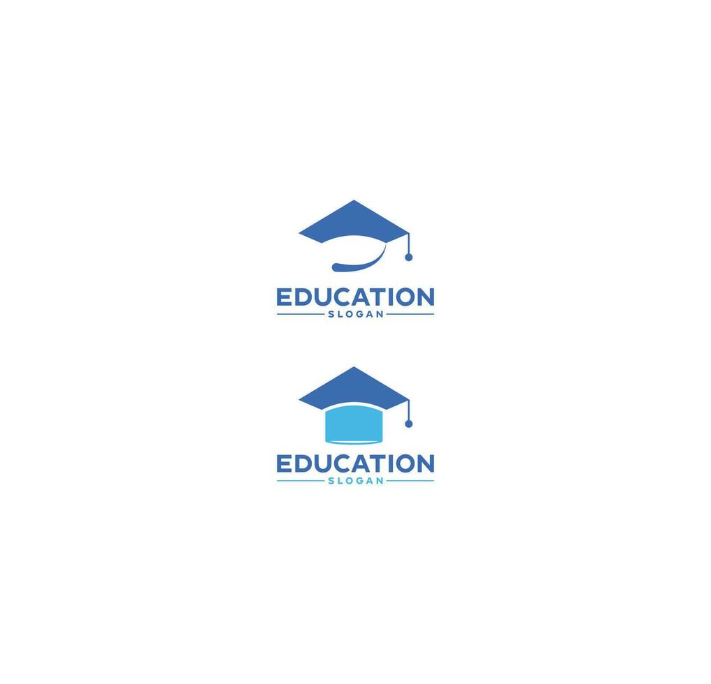 Education logo, books graduation hat simple modern concept. Can use for logo, icon, symbol, mascot vector